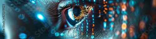 Eye of futuristic and Innovative Imagery AI and Automation use of artificial intelligence and automation in business processes,
