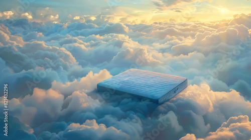 Above the world, a mattress rests, Afloat on billowed, cotton-soft clouds. Its blue hue mirrors the sky’s gentle caress, As if dreams themselves had taken form