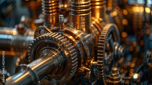 A detailed closeup of a steam engines piston and crankshaft in motion
