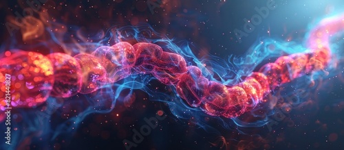 Impressioniststyle D Rendering of Xray Intestines on Hightech Background