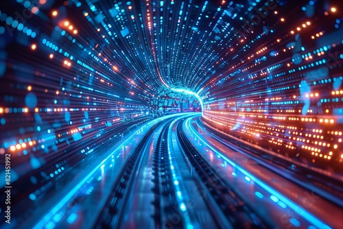 Futuristic Digital Speed Tunnel