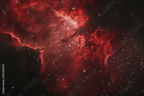 Astrophotography Image of a Red Nebula