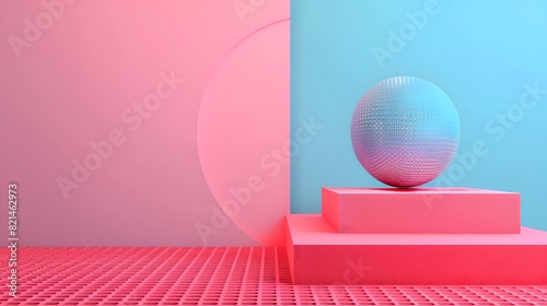 Half tone background with 3D ball 