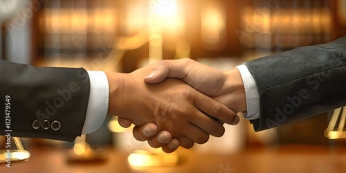 Attorneyclient handshake in law office. Concept Legal, Business, Handshake, Attorney, Law Office
