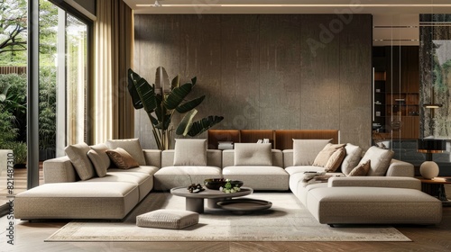 Modern scandinavian inspired living room interior 