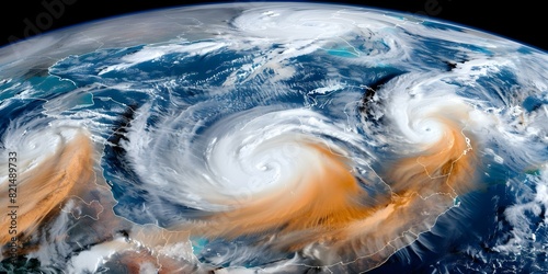 Hurricanes fueled by global warming unleash devastating power on Earths climate. Concept Climate Change, Extreme Weather Events, Hurricane Impacts, Global Warming Effects