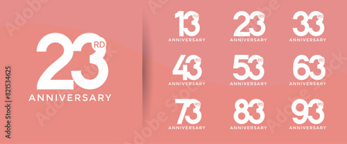 anniversary logo style set with white color can be use for celebration moment