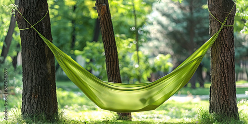 Lime Swing Hammock: This vibrant lime green hammock, gracefully swaying between two trees, beckons you to take a refreshing nap or simply unwind.