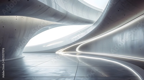Futuristic Concrete Passage:An Architectural Showcase for Innovative Automotive Design