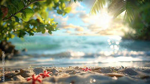 Blurred tropical beach background,