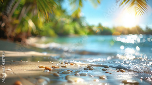 Blurred tropical beach background,