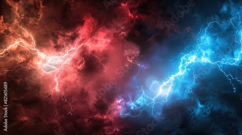 red and blue battle lightning background