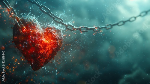 An image of a heart with chains breaking away from it, symbolizing emotional and societal liberation.