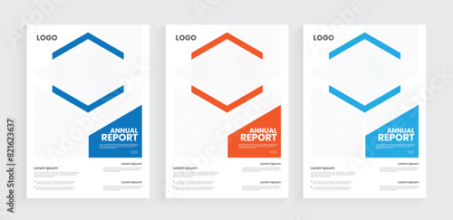 A4 annual report cover design, corporate marketing flier design, brochure cover, handbook front page layout template.