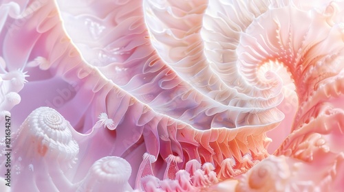 Macro photography of organic texture of mother-of-pearl sea shell or corals, background with closed up detailed natural ocean creatures structure, AI generated image