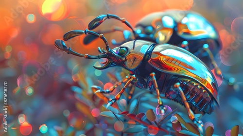 close up metal beetle