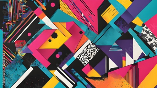 pop art styled music album illustration featuring abstract crayon patterns and erratic lines in random shapes