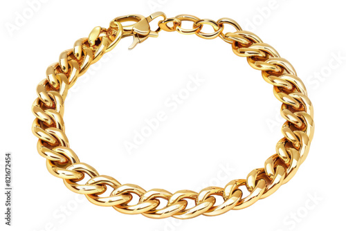 Gold bracelet isolated on transparent background