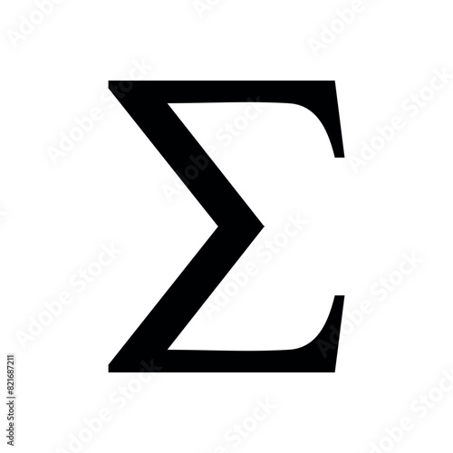 Sigma mathematics sign, sigma greek letter icon vector, sigma summation symbol vector illustration isolated on white background.