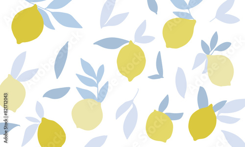 手描きのレモンイラスト。レモンのベクターイラスト。夏のレモンフレームイラストセット。Hand drawn lemon illustration. Lemon vector illustration. Summer lemon frame illustration set.