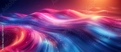 Abstract colorful background. Ribbons of electric indigo and golden yellow blend harmoniously, casting an enchanting spell of vibrancy and warmth, akin to a celestial ballet in motion.