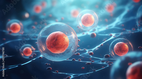 3d rendering stem cells float