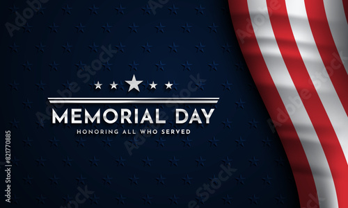 Memorial Day Banner Background Greeting Card Template