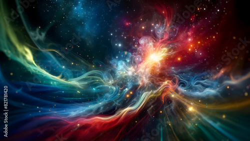 Celestial Symphony A Vivid Cosmic Dance of Colors and Light