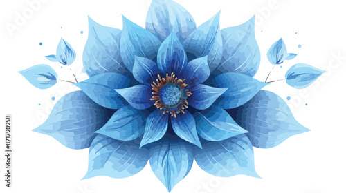 Blue flower floral design for greeting decorations