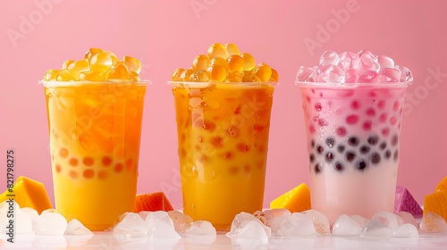 Bubble tea is a popular drink that originated in Taiwan. It's made with tea, milk, and tapioca pearls.