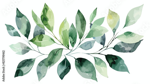 Leaves watercolor composition Hand painting floral