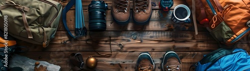 man chooses sneakers on a wooden background
