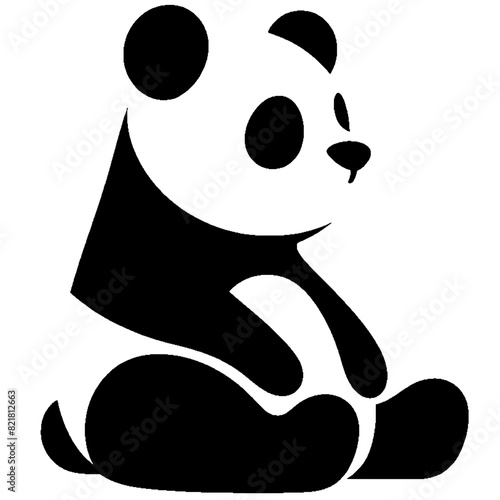 Silueta linda del logotipo del panda