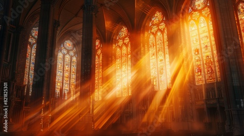 Through the stained glass windows of the cathedral, the sun's rays provide a way for heaven to enter the house of the Lord. A reminder of God's love and grace.