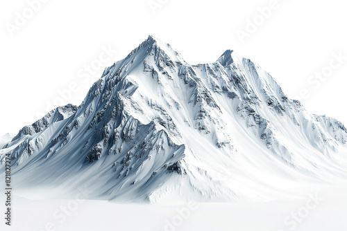 snow mountain isolated on white background Generated by AI 