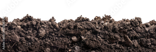 Soil Cross-Section Isolated on Transparent Background