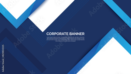Modern blue gradient colors geometric triangular shape design element,3d effect, wide abstract background banner for social media post, web banner, landing page and flyer