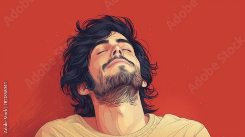 Illustration of a confident young man with a beard winking against a red background, suggesting charisma and cool demeanor.