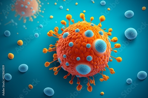 Cancer cell, coronavirus and T cells