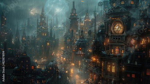 steampunk air city, floating city, sky city, airborne metropolis, cloud city, flying city, steampunk metropolis, aerial city, skyborne city, steampunk sky city, steampunk floating city, steam-powered 