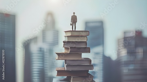 Educational Success and Career Achievement Concept Scene learning, growth, and professional accomplishments. The setting conveys a balance between academic pursuits and the professional world 