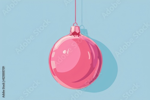 a pink ornament from a string