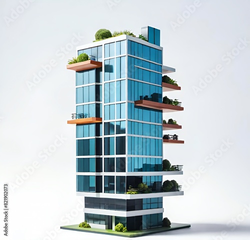 3d model house, sky, apartment, city, windows, window, structure, business, urban, construction, home, facade, balcony, house, hotel, new, skyscraper, housing, exterior