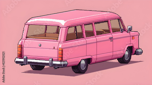 A technical drawing of a vintage pink