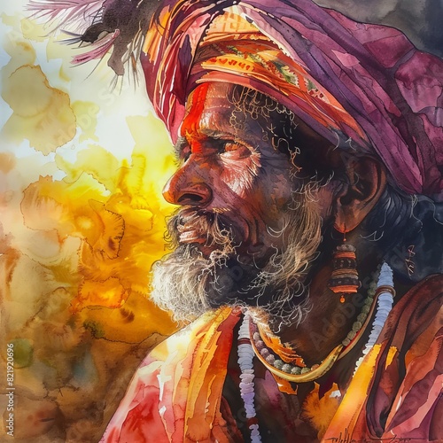 Beautiful light Red tribal caste man King