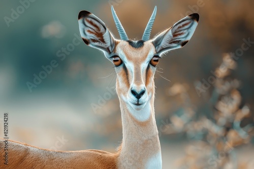 close-up portrait of a curious antelope