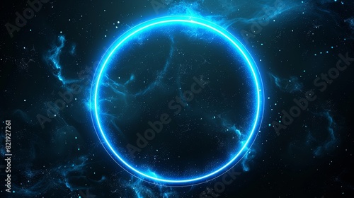 Futuristic glowing blue energy circle
