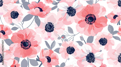 Seamless pattern floral repeating background pink 