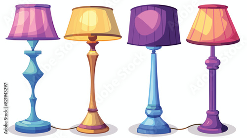 Set of four of cartoon lamps floor and table torchere