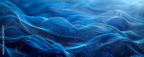 Blue digital landscape with flowing data streams